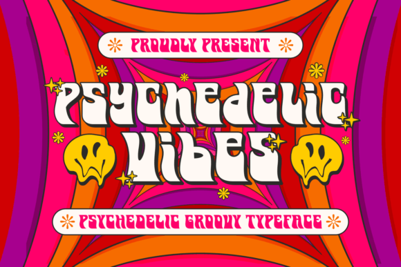 Psychedelic Vibes: A Bold Display Font for Creative Projects